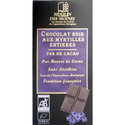 Chocolat noir myrtilles 74%...