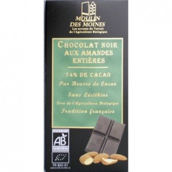 Chocolat noir  amandes 74%...